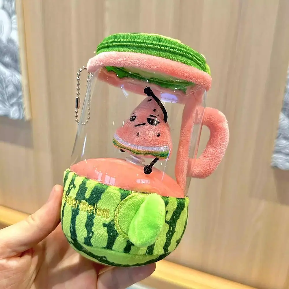 Orange Juicer Plush Toy Funny Drawstring Rotating Carrot Watermelon Banana Pull Cartoon Stuffed Doll Creative Kid Party Gift