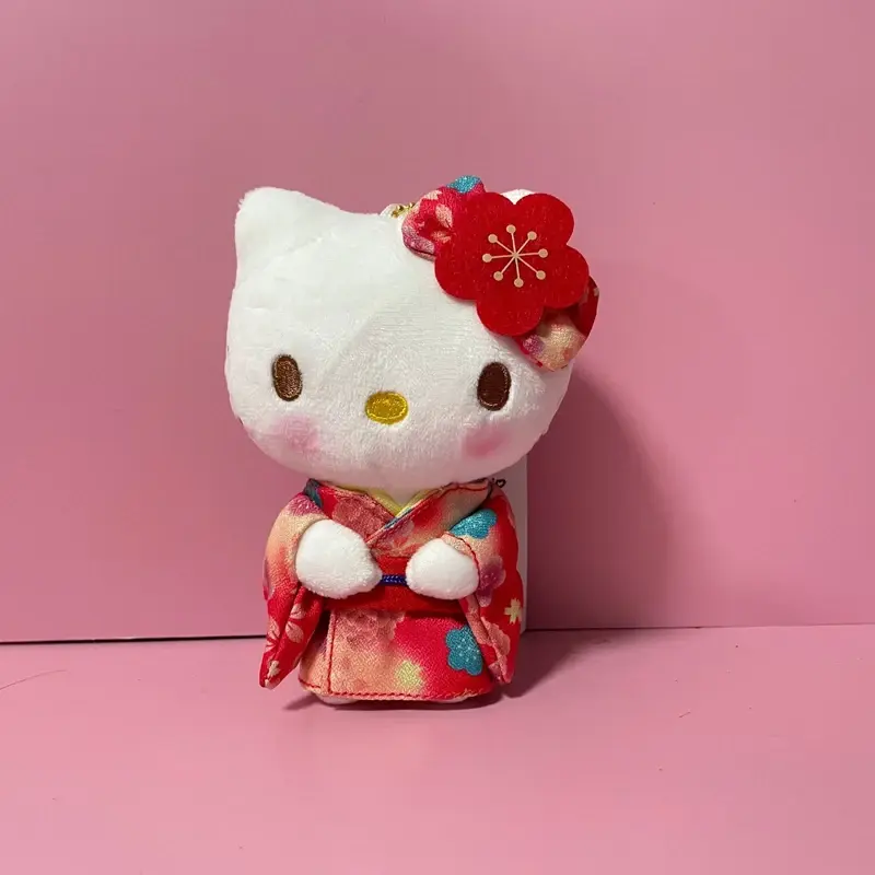 New Product Sakura Kimono Hello Kitty Plush Doll Pendant School Bag Keychain Pendant Small Accessory Doll Plush Toy Girl Gift