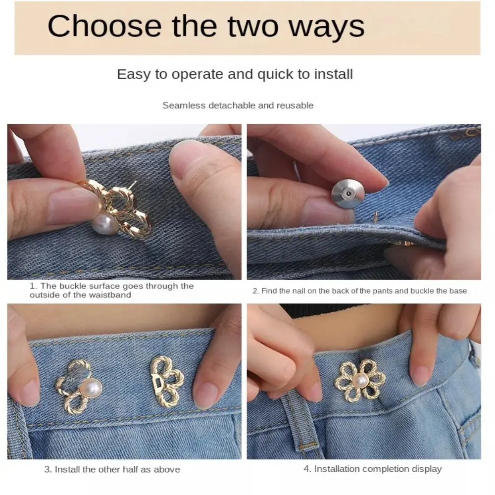 New DIY Tighten Waist Button Detachable Clip Reduce Waist Adjustable Buckle No Sewing Retractable Button Clothing Accessories
