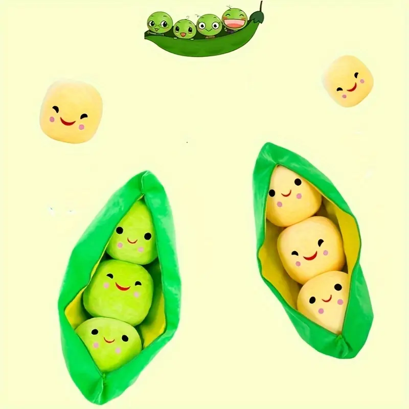 Cute Plush Peas Filled Plant Toy Creative Pea  Children Kawaii Doll Bean Baby Pillow Cushion  Girl Gift