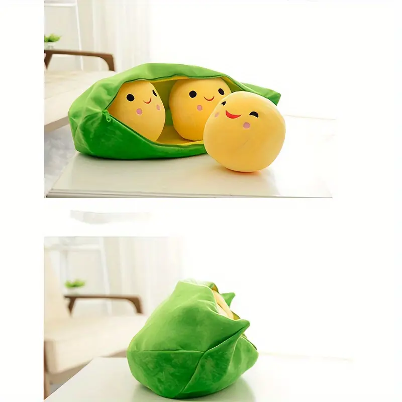 Cute Plush Peas Filled Plant Toy Creative Pea  Children Kawaii Doll Bean Baby Pillow Cushion  Girl Gift