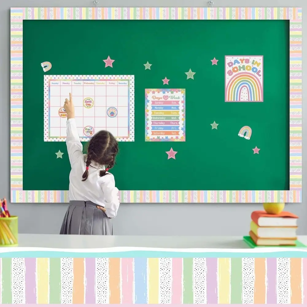 New Self Adhesive Chalkboard Bulletin Board Border Paper DIY Border Paper 7.6cm x 18M Decorative Stickers Handmade Crafts