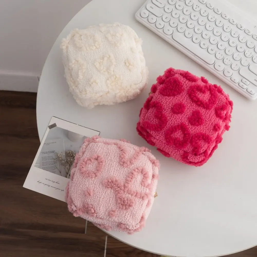 Portable Love Sanitary Pads Bag Large Capacity Multipurpose Coin Purse Cosmetic Bag