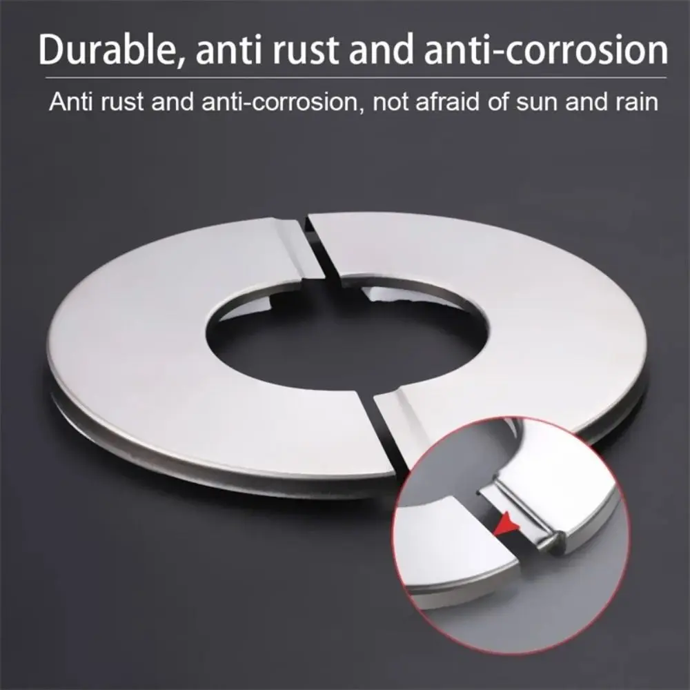 Useful Self-Adhesive Shower Faucet Cover Stainless Steel Silver Faucet Decorative Cover Faucet Decor