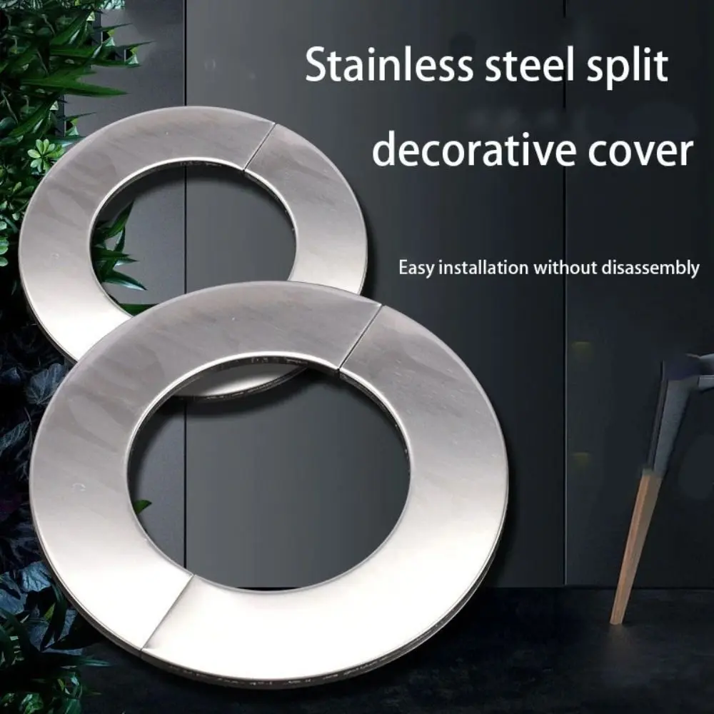 Useful Self-Adhesive Shower Faucet Cover Stainless Steel Silver Faucet Decorative Cover Faucet Decor