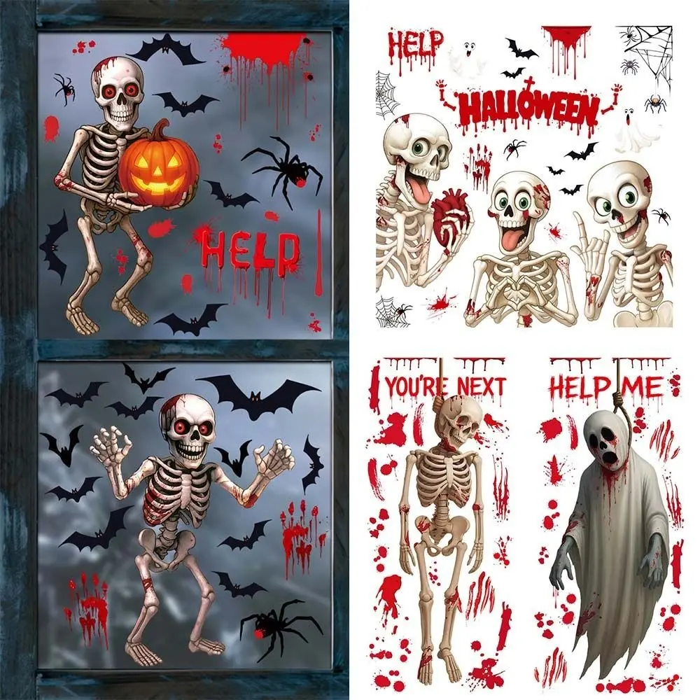 Multicolor Halloween Sticker PVC Two-sided Printing Cartoon Static Stickers Ghost Hands Party Supplies