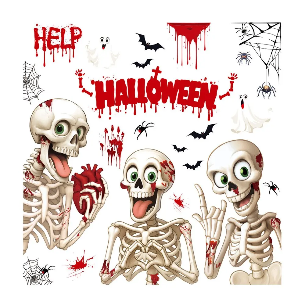 Multicolor Halloween Sticker PVC Two-sided Printing Cartoon Static Stickers Ghost Hands Party Supplies