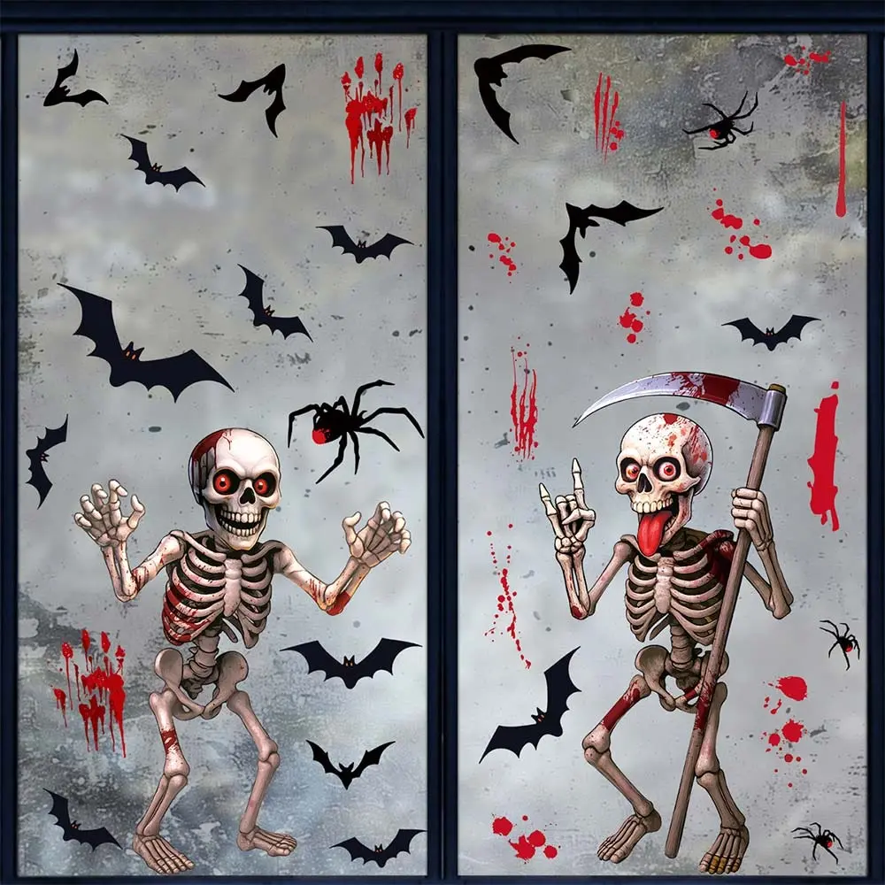 Multicolor Halloween Sticker PVC Two-sided Printing Cartoon Static Stickers Ghost Hands Party Supplies