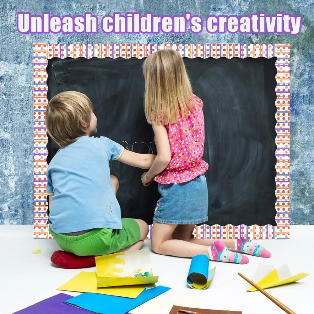 Creative Self Adhesive Chalkboard Bulletin Board Border 7.5cm x 10M DIY Border Paper Paper Decorative Stickers Handmade Crafts
