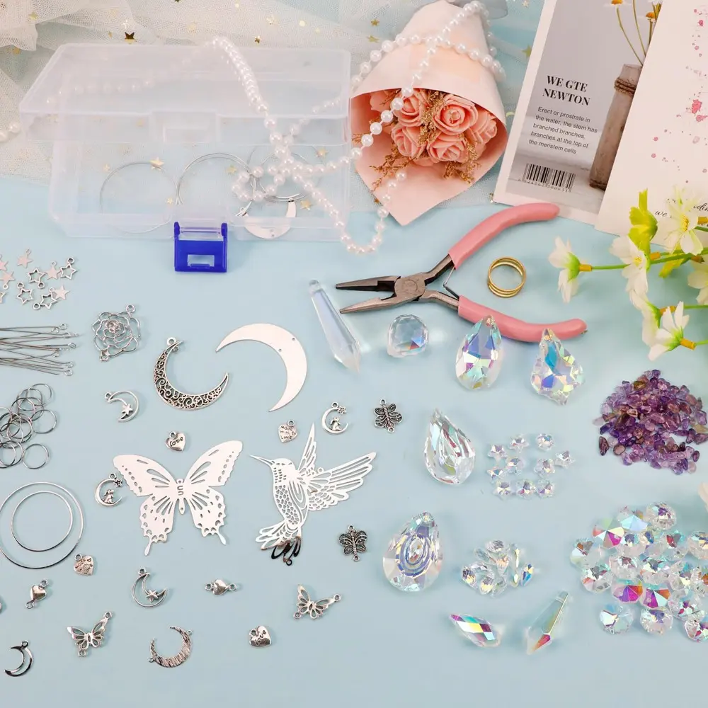 400Pcs Exquisite Crystal Sun Catcher Arts Colorful DIY Crystal Suncatcher Crafts Kit Suncatchers DIY Making Supplies Gift