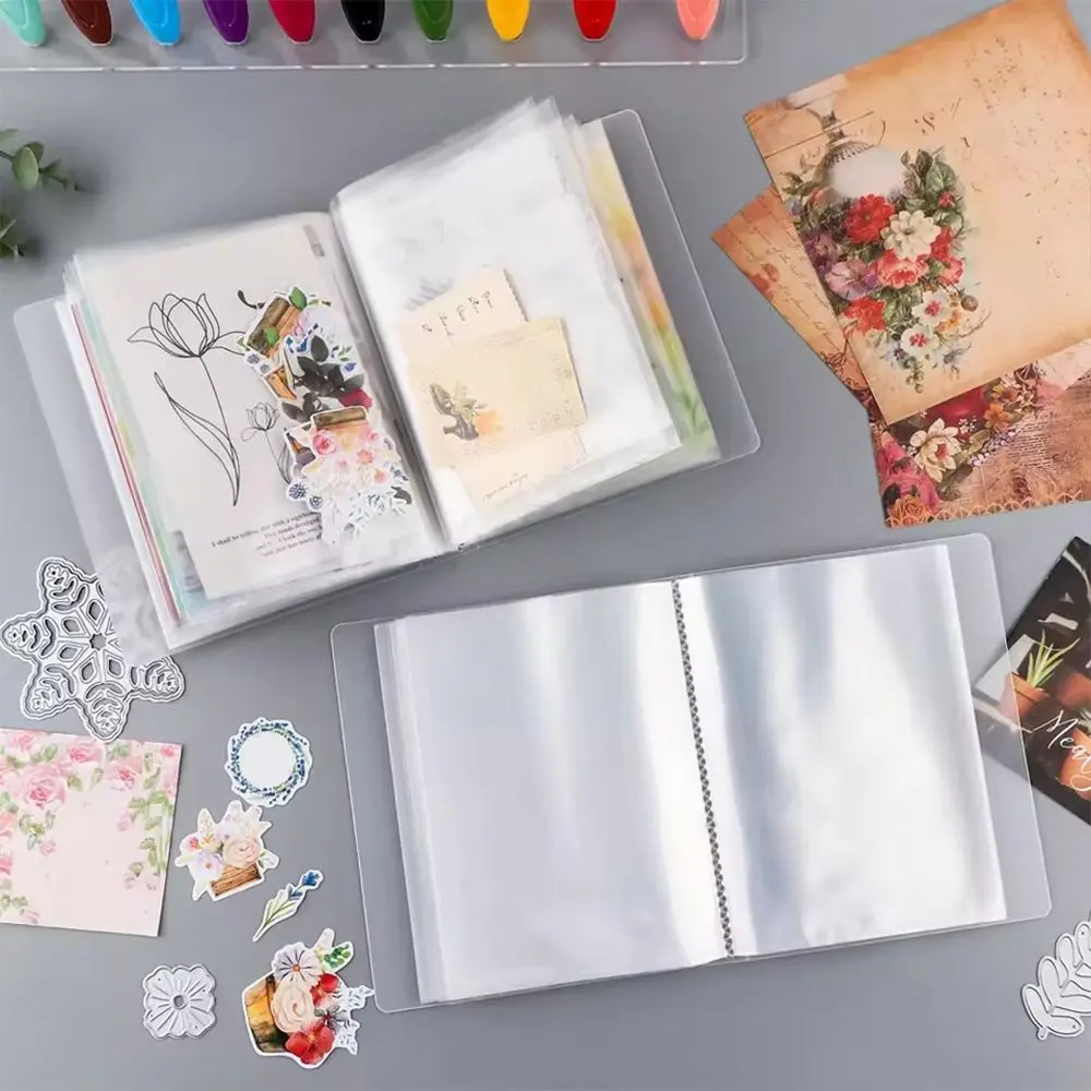 Waterproof A6 Information Booklet With 40 Pockets Large Capacity Photocards Postcard Card Notebook Transparent Booklet Book