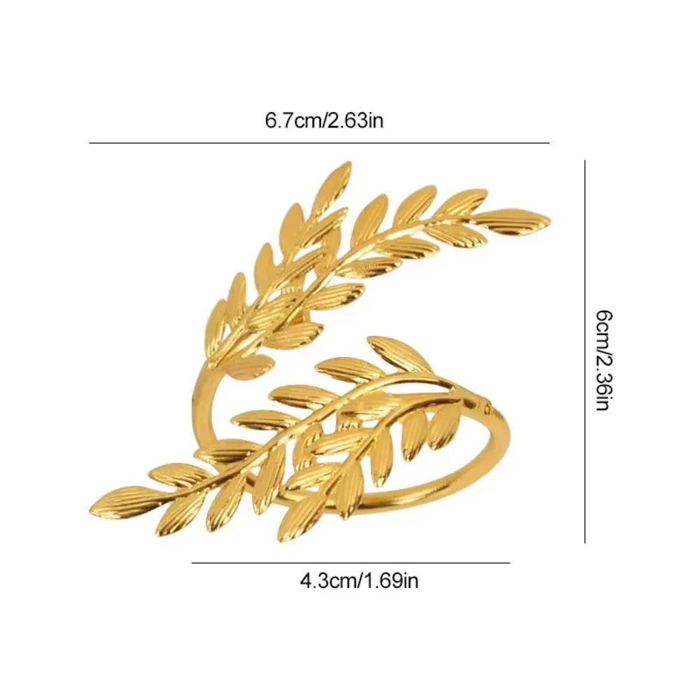 1/6/12pcs Modern Minimalist Napkin Ring Buckles Metal Christmas Thanksgiving Napkin Holder Gold Leaf Dinnig Table Decoration
