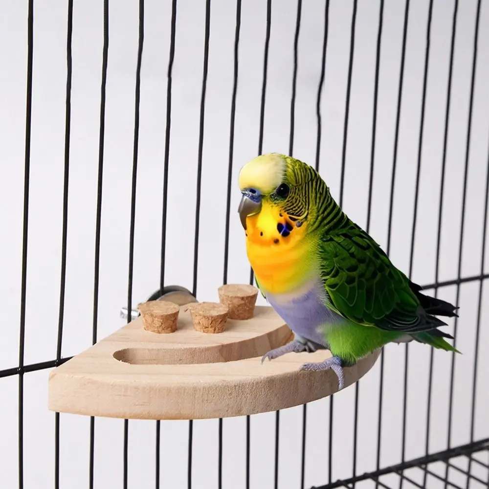 Wooden Parrot Platform Detachable Interactive Play Bird Perch Stand Birdcage Accessories Relieve Boredom Bird Gnawing Puzzle Toy