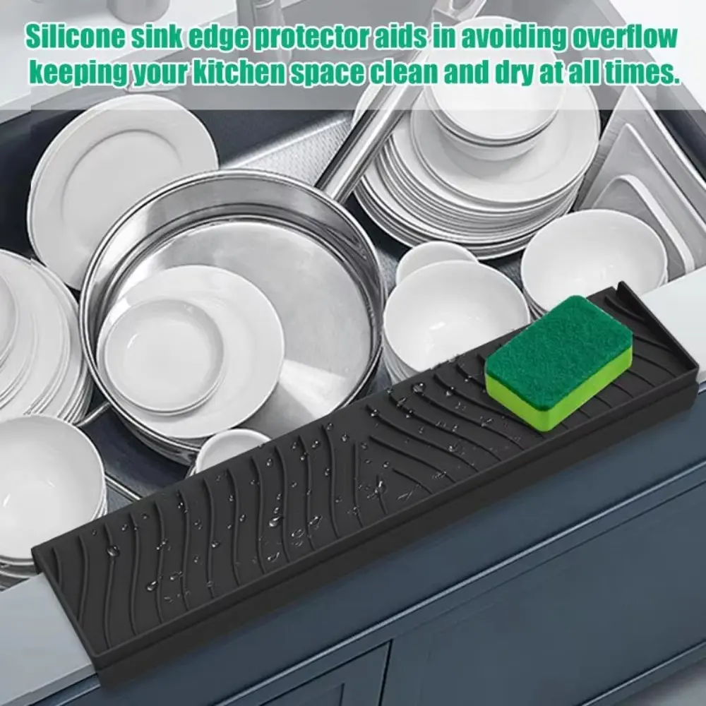 Silicone Sink Splash Guard Sucker Foldable Faucet Splash Pad Anti-spray Can Be Cropped Faucet Mat Splash Catcher Kitchen