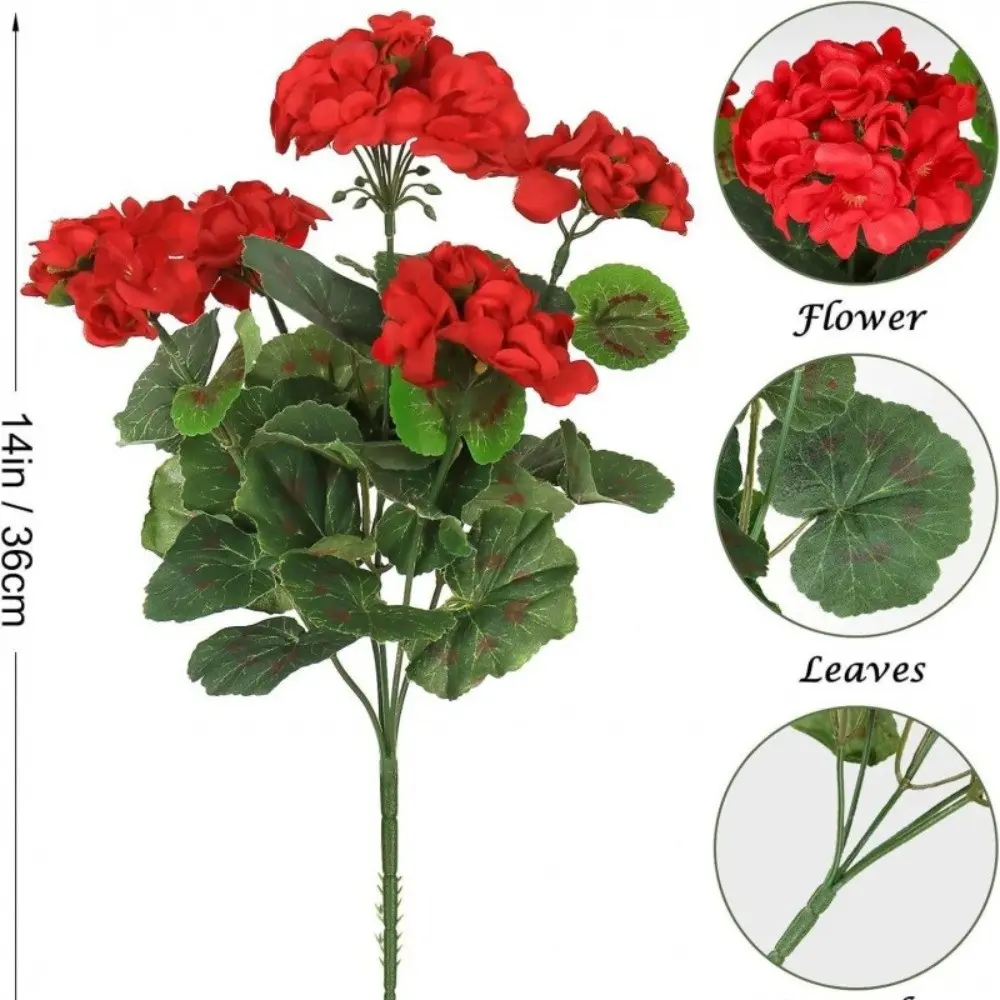 Real Touch 36cm Artificial Begonia Flower Wedding Bouquets Hydrangea Silk Flower Photo Props DIY Fake Flower Party Decor