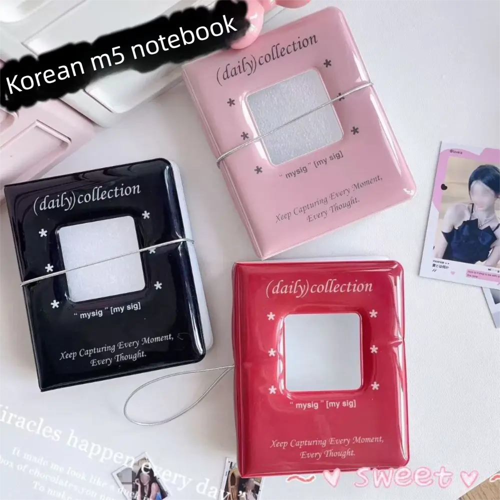 Portable 3 inch Mini Kpop Album Binder Square Hollow Out Name Card Book Photo Album