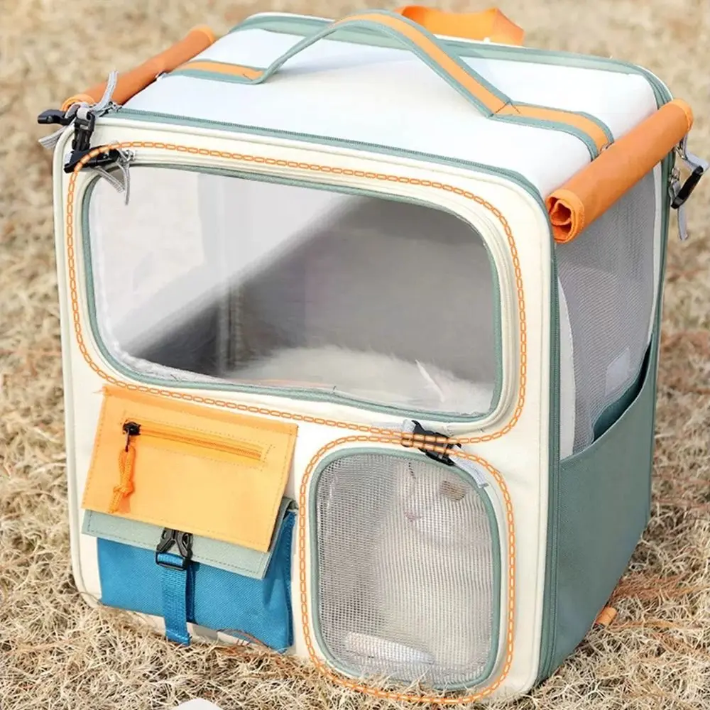 New Portable Cat Backpack Transparent Window Large Capacity Pet Backpack Cat Carriers Bag Camping