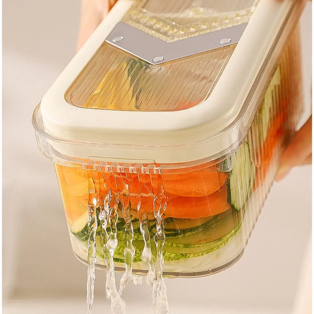Multifunctional Vegetable Slicer Adjustable Manual Potato Grater 6-Gear with Storage Box Slicer Thin