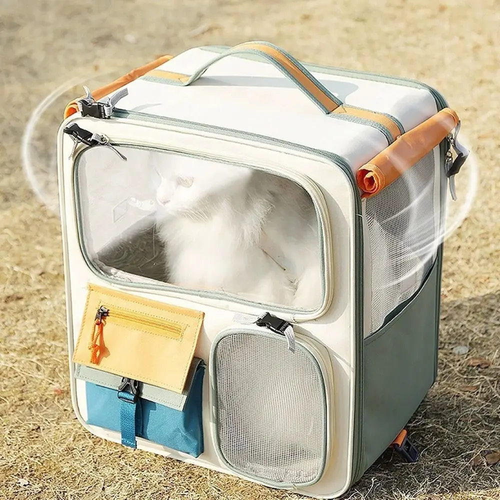 New Portable Cat Backpack Transparent Window Large Capacity Pet Backpack Cat Carriers Bag Camping