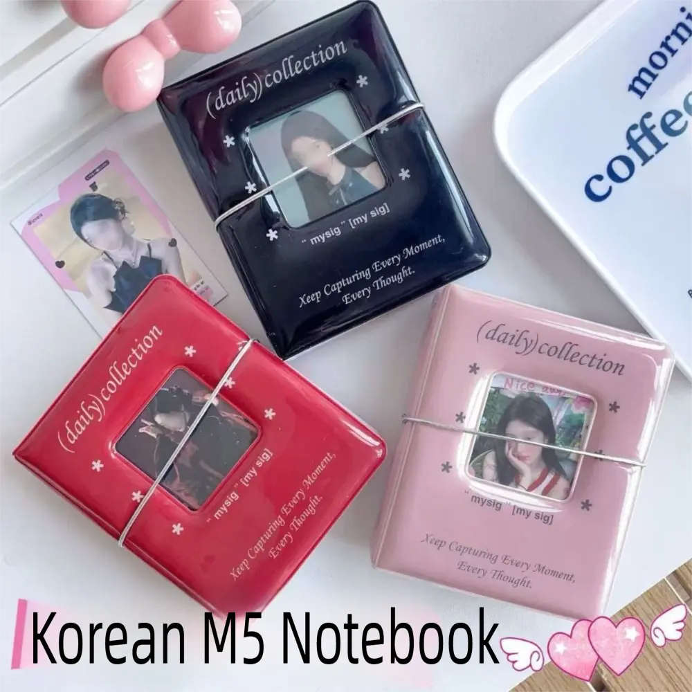 Portable 3 inch Mini Kpop Album Binder Square Hollow Out Name Card Book Photo Album