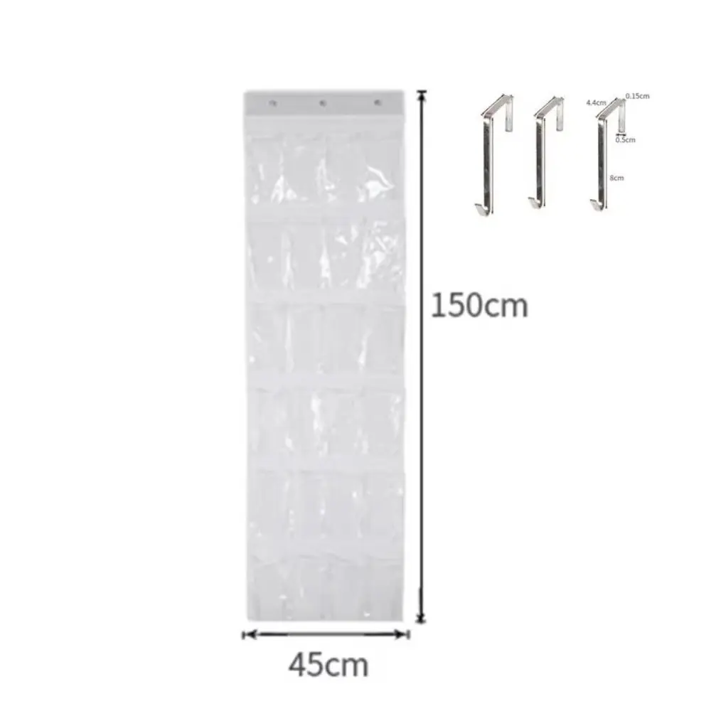 New 24 Grids Sundries Shoe Organiser Clear Hanging Over Storage Rack Wall-mounted Door Cloth Box
