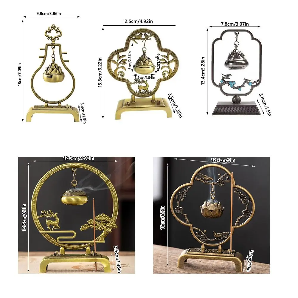 Chinese Style Incense Burner Hanging Good Symbolism Incense Holder Accessories Zinc Alloy Indoor Aromatherapy Home Decoration