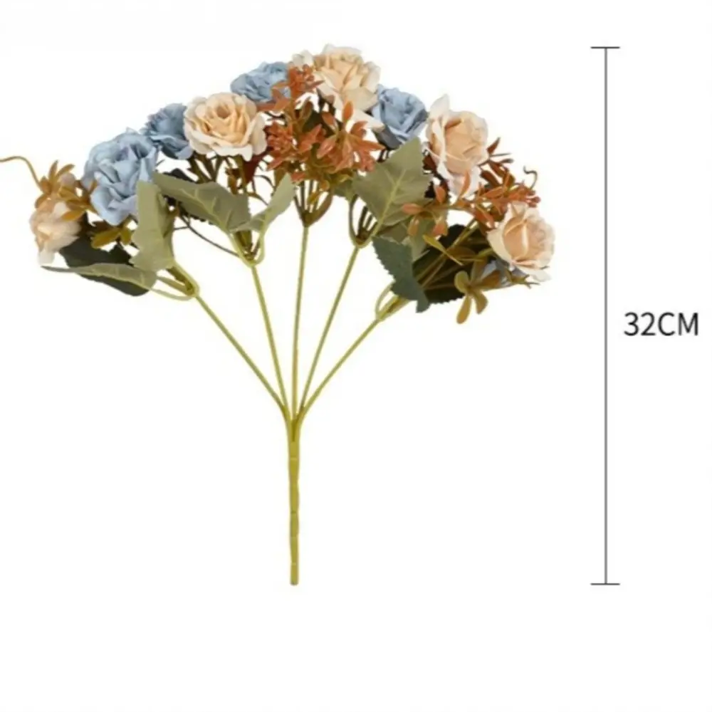 Realistic 10 Heads Artificial Rose Bouquet 32cm Silk Western-Style Floral Decor Artificial Flowers Wedding Decoration Flowers