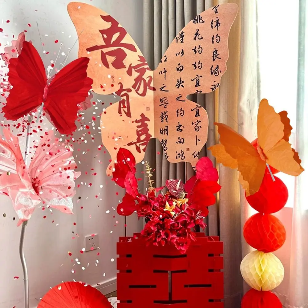 30cm Giant Gauze Flower 3D Flower Head Artificial Butterfly Flower Paper Material Colorful Design Large Scale Flower
