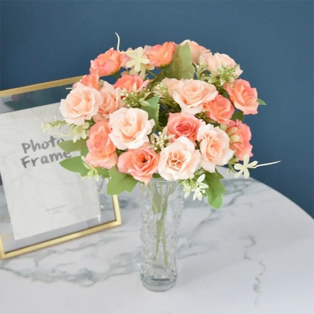 Realistic 10 Heads Artificial Rose Bouquet 32cm Silk Western-Style Floral Decor Artificial Flowers Wedding Decoration Flowers