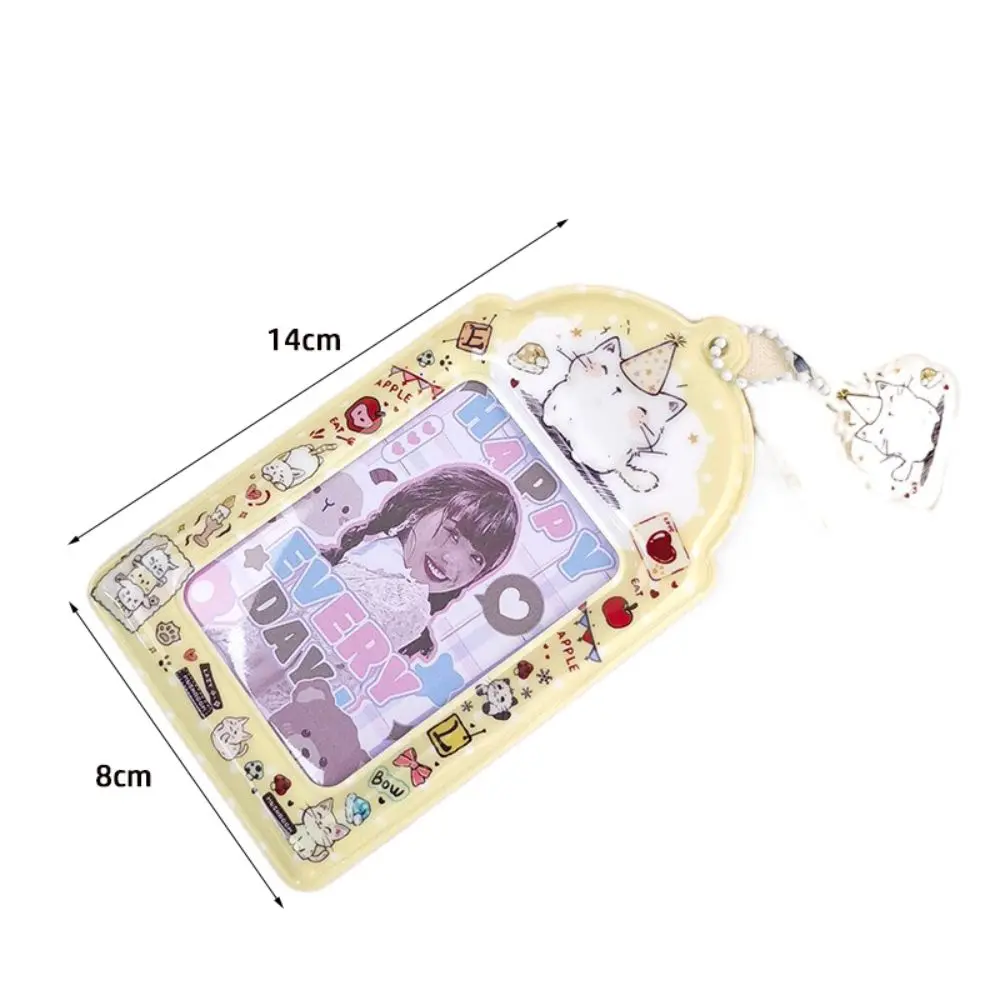 PVC Photocard Holder Thicken Cartoon Idol Photos Protective Cover Kawaii With Pendant Idol Photos Protector Case Students Gift