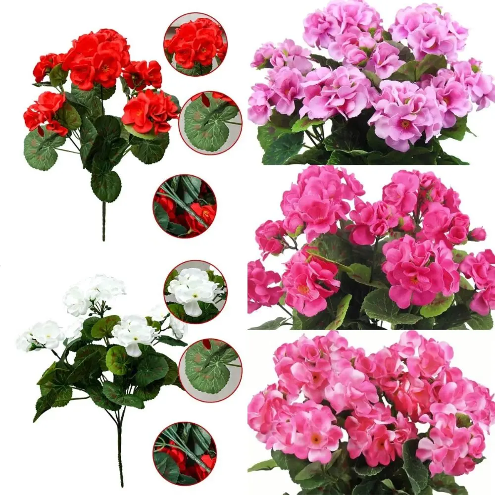 New 35CM Begonia Flower Artificial Plants Silk DIY Home Floral Arrangement Simulated Begonia Flower Table Decoration