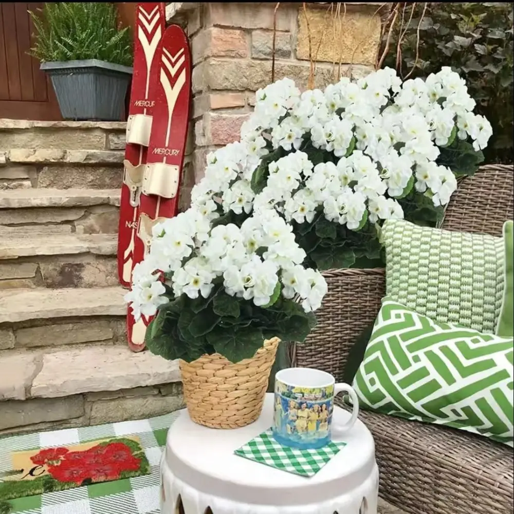 New 35CM Begonia Flower Artificial Plants Silk DIY Home Floral Arrangement Simulated Begonia Flower Table Decoration