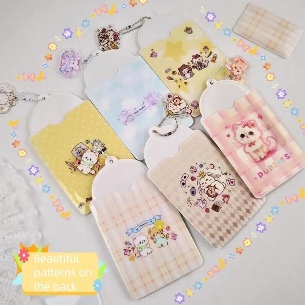 PVC Photocard Holder Thicken Cartoon Idol Photos Protective Cover Kawaii With Pendant Idol Photos Protector Case Students Gift