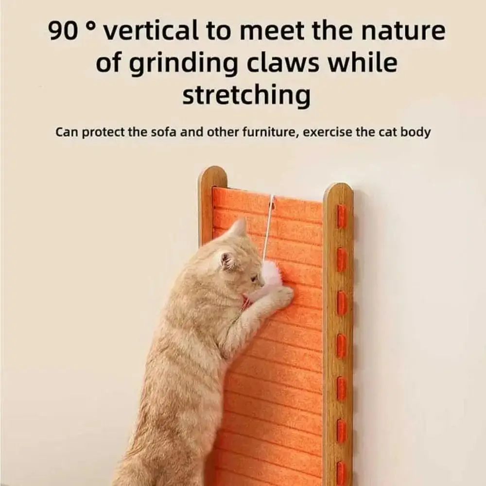 With Plush Ball Toy Cat Scratcher Easy To Clean Removable Felt Cat Scratcher Prevents Furniture Damage Durable Cat Toy