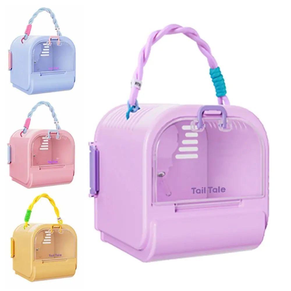 Plastic Hamster Carrier Cage Large Space Breathable Hamster Carry Case Portable Visible Small Pet Ventilated Cage Chinchilla