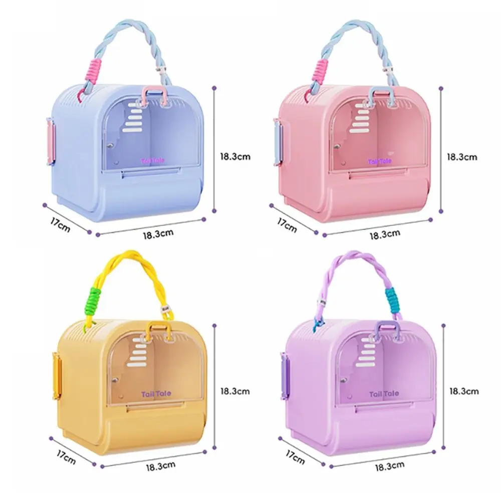 Plastic Hamster Carrier Cage Large Space Breathable Hamster Carry Case Portable Visible Small Pet Ventilated Cage Chinchilla