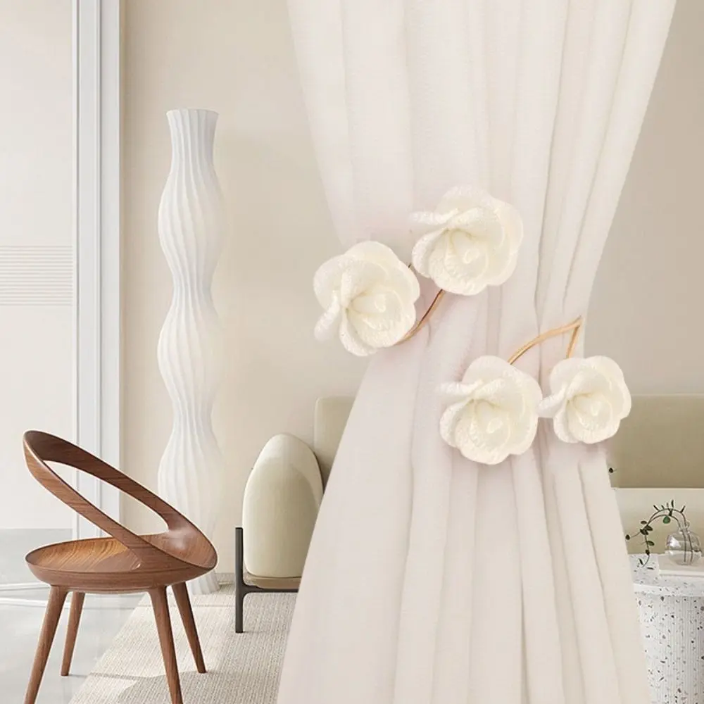 Fashion Metal Curtain Tieback Clip Flower Shape Tied Belt Window Curtain Buckles Exquisite Curtain Strap Living Room Home Decor