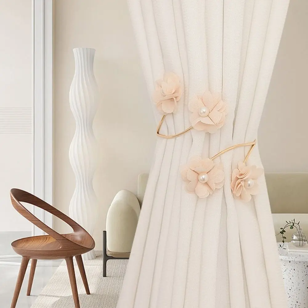 Fashion Metal Curtain Tieback Clip Flower Shape Tied Belt Window Curtain Buckles Exquisite Curtain Strap Living Room Home Decor