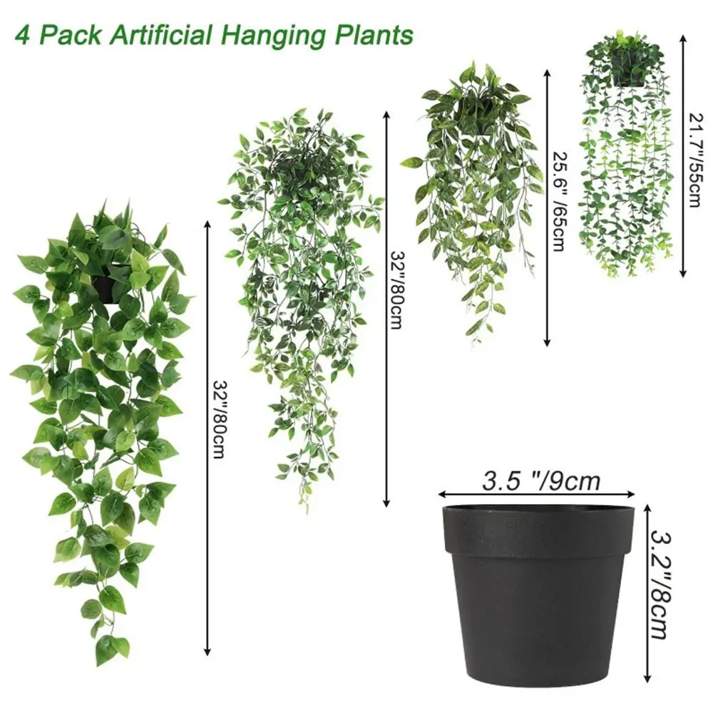 Plastic Material Persian Fern Leaves Leaf Grass Texture Vine Design Artificial Plant Succulent Shape Hanging Style Fake Plants