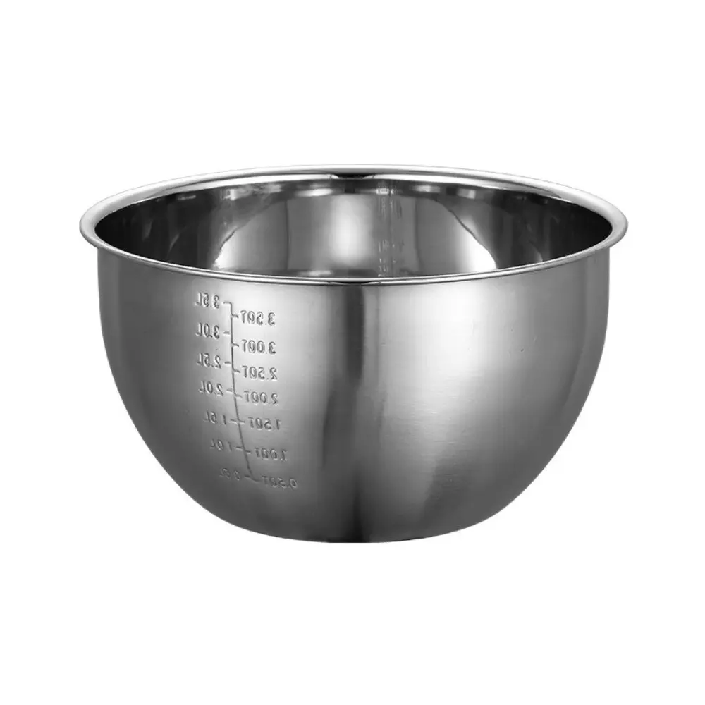 Stainless Steel Stainless Steel Salad Bowls with Scale Egg Flour Mixing Baking Bowl Easy To Clean Big Capacity Fruit Container