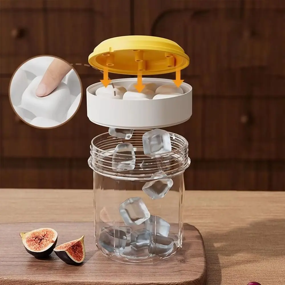 Portable Iced American DIY Ice Maker Ice Grid Cold Drink Cup Insulated Ice Maker Water Cup Airtight Lid Cold Brew Cup Outing