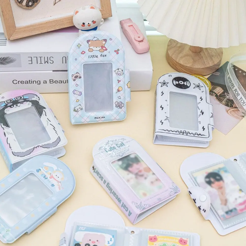 Creative Cute Card Album 3 Inch Mini PVC Photocard Binder with 16 Internal Pages Idol Card Collect Book