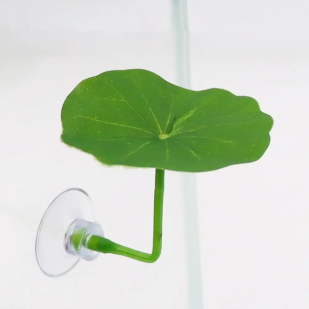 Plastic Frog Geckos Platform Suction Cup Simulated Lotus Leaves Fish Hiding Habitat Rest/Hiding/Spawning Fish Resting Terrace