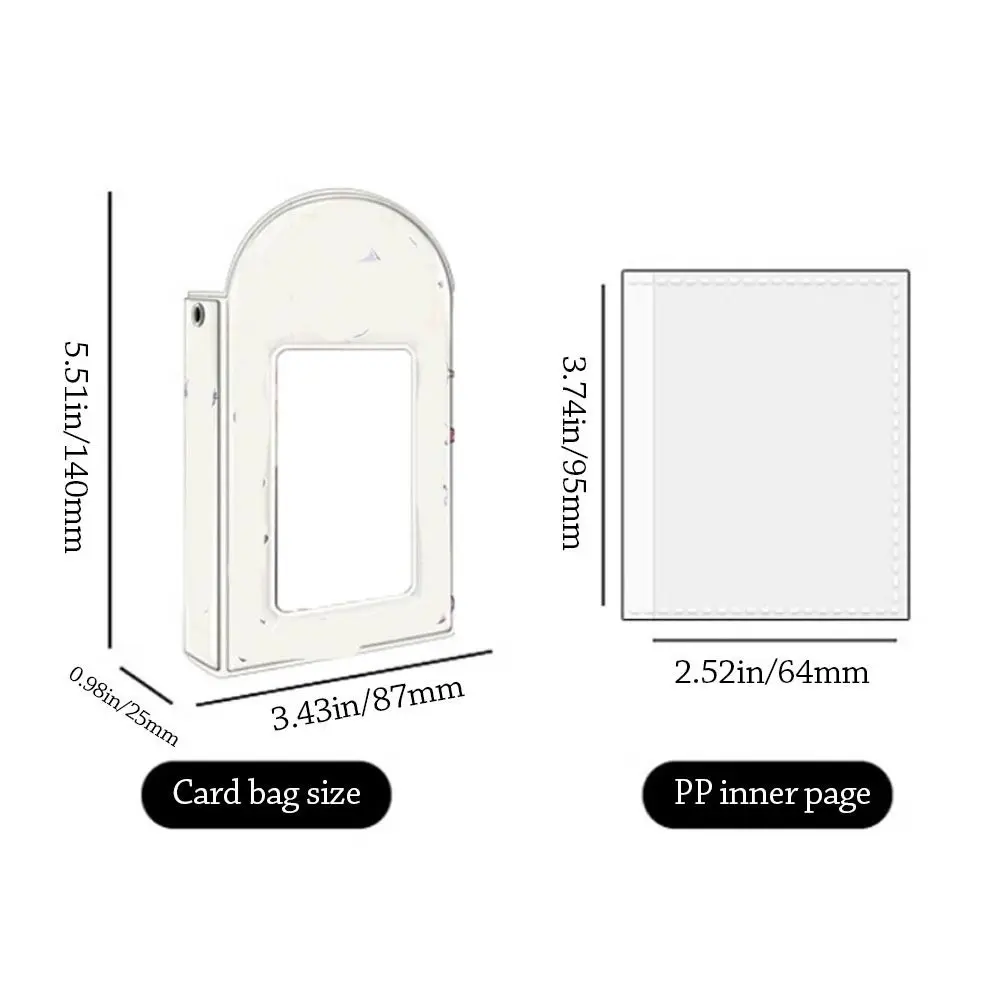 Creative Cute Card Album 3 Inch Mini PVC Photocard Binder with 16 Internal Pages Idol Card Collect Book