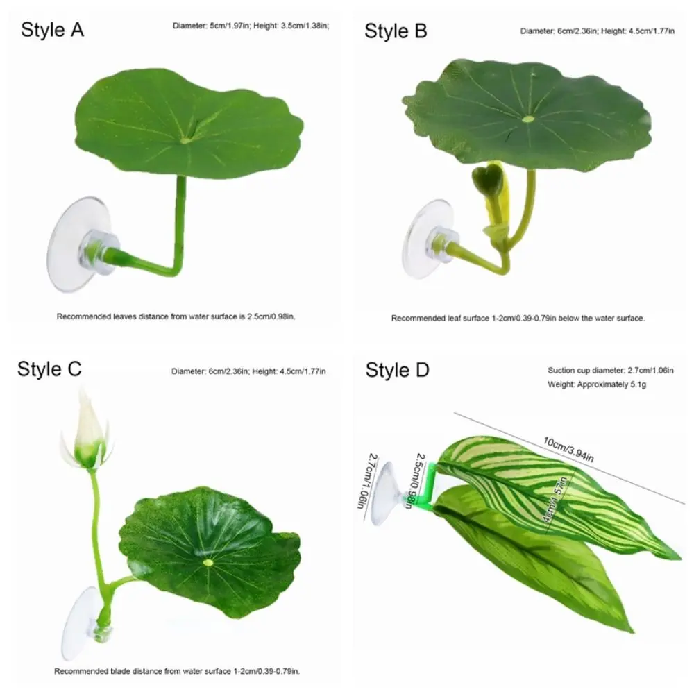 Plastic Frog Geckos Platform Suction Cup Simulated Lotus Leaves Fish Hiding Habitat Rest/Hiding/Spawning Fish Resting Terrace