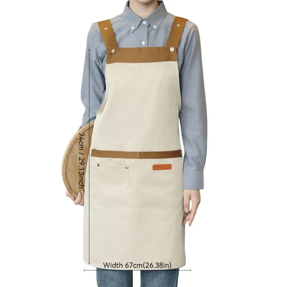 Fashion Waterproof Apron Large Pockets Anti Dirty Kitchen Aprons Oil-proof Simple Cooking Apron for Women Men