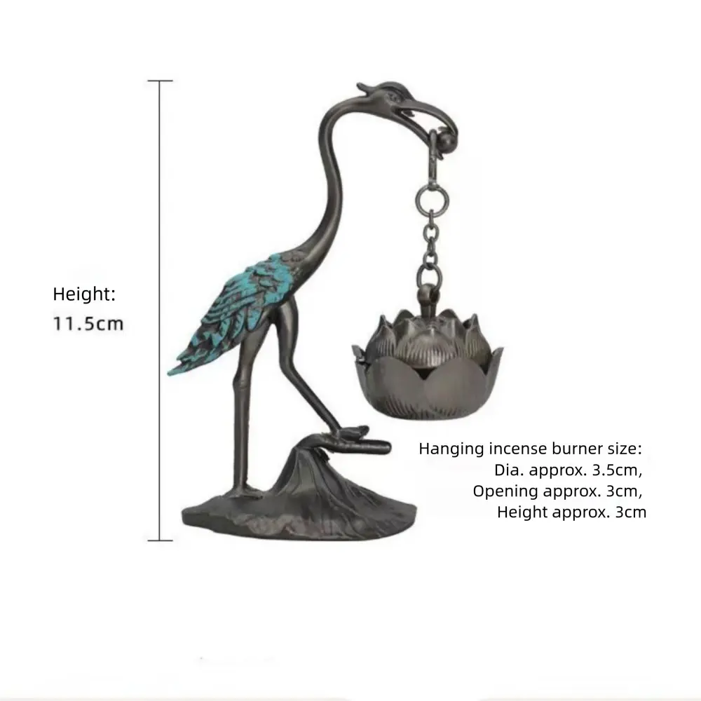 Chinese Style Incense Burner Zinc Alloy Good Symbolism Incense Holder Red-crowned Crane Accessories Incense Burning
