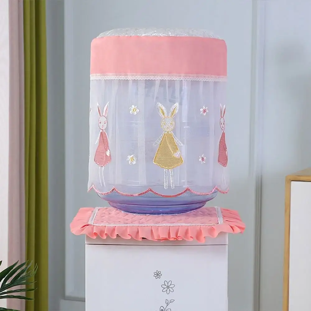 Fabric Lace Mesh Water Dispenser Cover Upper Opening Dustproof Barrel Cover Reusable