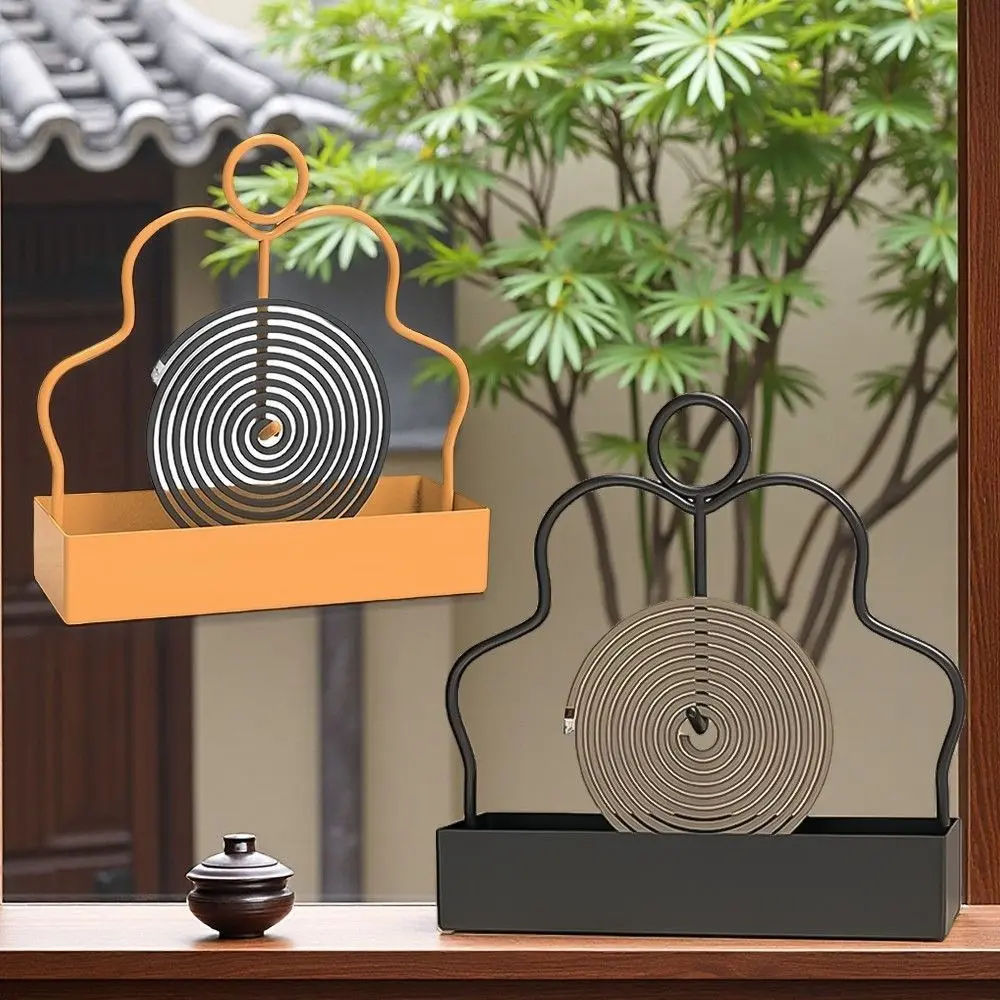 New Iron Mosquito Coil Holder with Tray Mosquito Repellent Coil Incense Burner Repellent Incense Rack Patio
