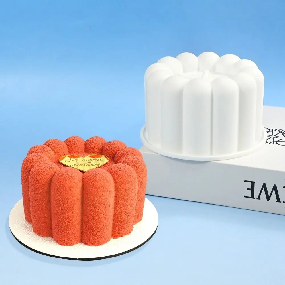Round Flower Design Bento Cake Silicone Mold Silicone Material Gypsum Making 3D Soap Candle Wax Mould Dessert Making